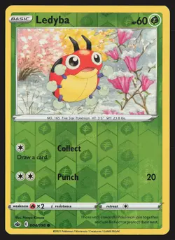 SWSH06: Chilling Reign Ledyba #004/198 Reverse Holo Pokemon Card - Image 1