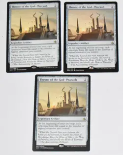 3x THRONE OF THE GOD-PHARAOH Legendary Artifact AMONKHET MAGIC GATHERING CARD - Image 1