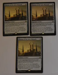 3x THRONE OF THE GOD-PHARAOH Legendary Artifact AMONKHET MAGIC GATHERING CARD - Image 2