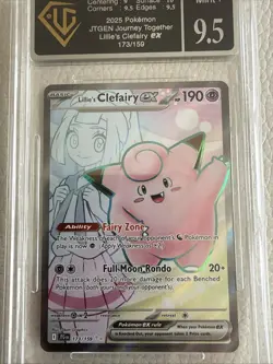 Pokemon Card Lillie's Clefairy ex 173/159 Full Art Journey Together UGC 9.5 MInt - Image 1