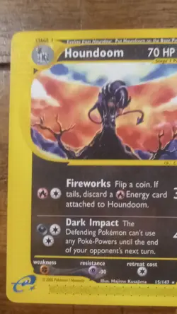 Pokemon Houndoom 015/147 Aquapolis Rare Regular 2002 The Pokemon Company Card - Image 1