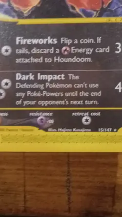 Pokemon Houndoom 015/147 Aquapolis Rare Regular 2002 The Pokemon Company Card - Image 2