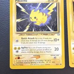 Vintage Pikachu Pokemon TCG Lot of 2 Cards - MP - Image 3
