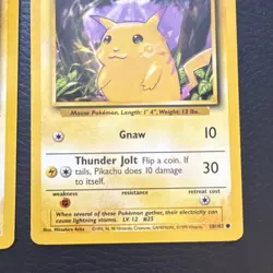 Vintage Pikachu Pokemon TCG Lot of 2 Cards - MP - Image 5