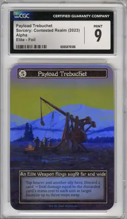 Sorcery: Contested Realm (Alpha), Payload Trebuchet (foil), CGC 9 - Image 1