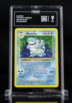 1999 Pokemon Game BLASTOISE - HOLO #2 Base Set Unlimited - TAG 9 - Image 1