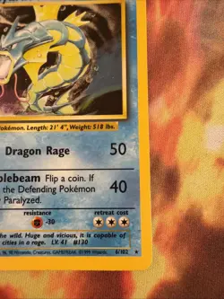 Gyarados Base Set Unlimited 6/102 Holo Rare Pokemon Card - Image 2