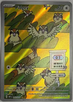 Pidgey 207/197 Obsidian Flames Illustration Rare Full Art Pokemon NM - Image 1