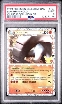 (PSA 9) Pokemon: Celebrations Classic – Donphan #107 [Holo] - Image 1