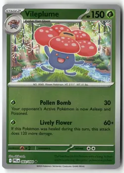 Vileplume 003/094 Rare Phantasmal Flames Pokemon Reverse Holo Near Mint - Image 1