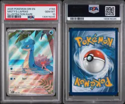 2025 POKEMON DRI EN-DESTINED RIVALS ILLUSTRATION RARE #194 MISTY'S LAPRAS PSA 10 - Image 3