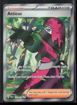 Atticus 133/131 Ultra Rare Trainer SV: Prismatic Evolutions Pokemon TCG NM - Image 1
