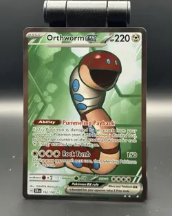 Orthworm EX Stellar Crown 162/142 Illustration Rare Full Art Holo Pokemon TCG NM - Image 1