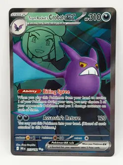 Team Rocket's Crobat ex 217/182 Destined Rivals NM Ultra Rare Holo Pokemon TCG - Image 1