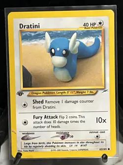 Dratini 63/105 1st Edition Neo Destiny Pokemon TCG - Image 1