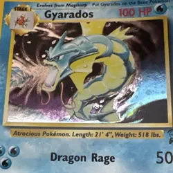 Pokemon Gyarados 7/130 Holo Rare Base Set 2 Vintage WOTC 1999 HP - Image 3