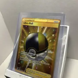 Pokemon TCG Ultra Ball 186/172 Gold Secret Rare Sword & Shield Brilliant Stars - Image 2