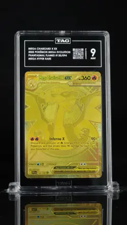 Pokemon Mega Charizard X ex Phantasmal Flames Mega Hyper Rare #130 TAG 9 Mint - Image 1