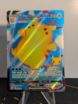 Surfing Pikachu VMax 009/025 NM- Celebrations-Holo Ultra Rare- Pokemon TCG - Image 1