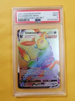 Pokemon Umbreon VMAX Secret Rare Holo 214/203 Evolving Skies PSA 9 2021 - Image 1