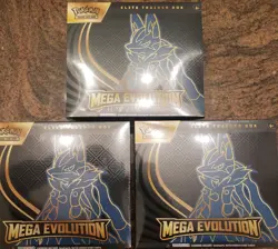 Pokemon TCG Mega Evolution ETB Lucario Factory Sealed (lots of 3) - Image 1