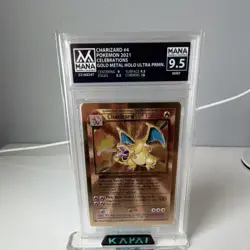 Pokemon Charizard Metal Holo Celebrations Promo 004/102 2021 Mana 9.5 - Image 1