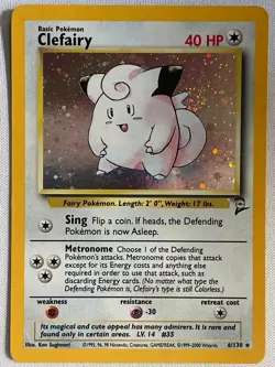 Clefairy 6/130 Holo Rare Base Set 2 Pokemon Holo Near Mint - Image 1