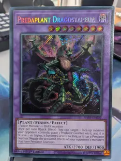 YuGiOh! Predaplant Dragostapelia RA01-EN027 Secret Rare 1st Ed - Image 1