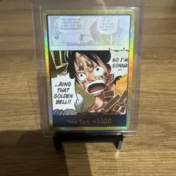 One Piece CCG Don!! Foil Card Luffy Ring That Golden Bell Standard English - Image 1