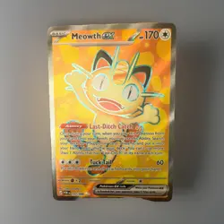 Pokemon Meowth EX Holo Full Art Basic 170 HP Card 107/088 English - Image 1