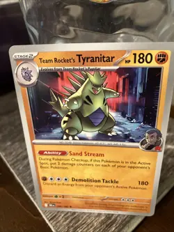 Pokemon Destined Rivals NON Holo Rare 096/182 Rocket's Tyranitar Deck Exclusive - Image 1