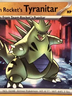 Pokemon Destined Rivals NON Holo Rare 096/182 Rocket's Tyranitar Deck Exclusive - Image 4