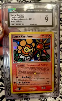 Pokemon TCG Sunny Castform 26/101 Reverse Holo ex: Hidden Legends CGC Mint 9 - Image 1