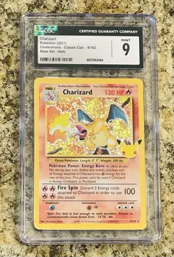 Charizard 4/102 Base Set Holo Celebrations - Classic Coll. Pokemon CGC 9 Mint - Image 1