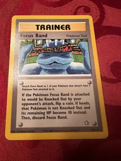 Focus Band 86/111 Rare Trainer Neo Genesis 2000 WOTC Pokemon English *Crease - Image 1