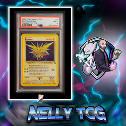 1999 Pokemon Fossil - Zapdos #15 Corrected Error (RARE) - Holo PSA 9 Mint - Image 1