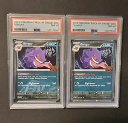 Lot Of 2 2024 POKEMON TRICK OR TRADE #057 GENGAR PSA 8 - Image 1