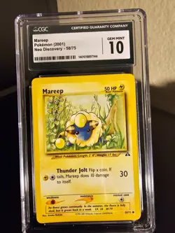 CGC GEM MINT 10 Mareep 58/75 - Pokemon Neo Discovery Set - Image 1