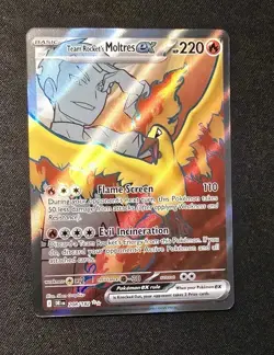 Pokemon TCG Team Rocket's Moltres ex 208/182 EN DRI Destined Rivals SIR NM Holo - Image 1