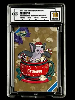 2024 Pokemon CG 10 Pristine GRUMPIG Christmas Data TCG XMAS Holiday CGC PSA - Image 1
