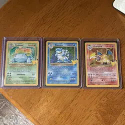 Pokemon TCG Base Set Charizard Blastoise Venusaur Holo 25th Anniversary Lot - Image 1