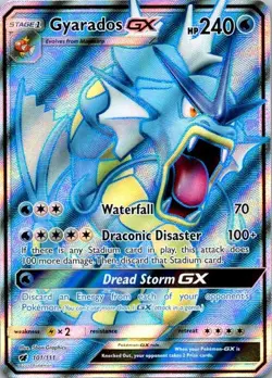 Pokemon TCG Gyarados GX (Full Art) 101/111 - SM - Crimson Invasion NM (SKU 1-2) - Image 1