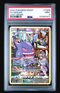 2022 Pokemon SWSH Gengar TG06 Full Art Trainer Gallery Lost Origin PSA 9 - Image 1