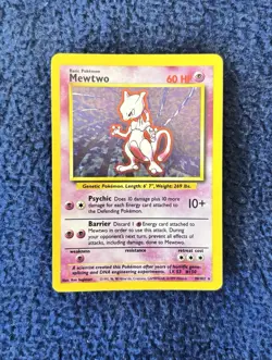 Mewtwo Holo Rare 10/102 Base Set 1999 Pokemon Card WotC Unlimited NEAR MINT NM - Image 1