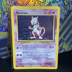 Mewtwo 10/102 Holo Rare Base Set Pokemon Card 1999 WOTC Vintage - Image 1