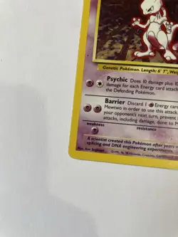 1999 Pokemon TCG Original Unlimited Base Set Mewtwo Holo 10/102, GC/LP, Rare - Image 5