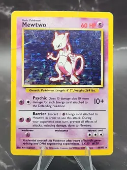 Mewtwo 10/102 Pokemon TCG 1999 Base Set Holo Unlimited Rare HP - Image 2