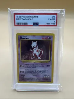 Mewtwo Holo Rare, 10/102 Base Set- Unlimited PSA 6 Vintage 1999 WOTC Pokemon TCG - Image 1