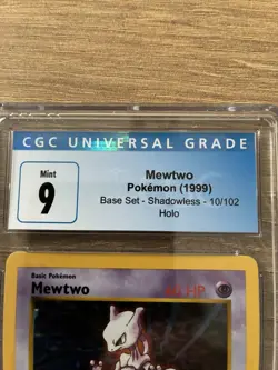 Mewtwo 10/102 Shadowless Holo Rare CGC 9 – Base Set Pokemon TCG 1999 Unlimited - Image 2