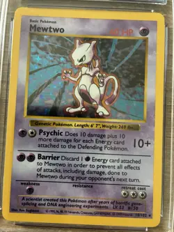 Mewtwo 10/102 Shadowless Holo Rare CGC 9 – Base Set Pokemon TCG 1999 Unlimited - Image 3